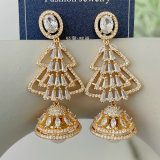 Pave lantern zircon earrings