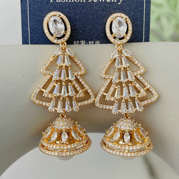Pave lantern zircon earrings