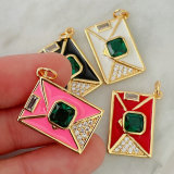 Enamel envelope charm