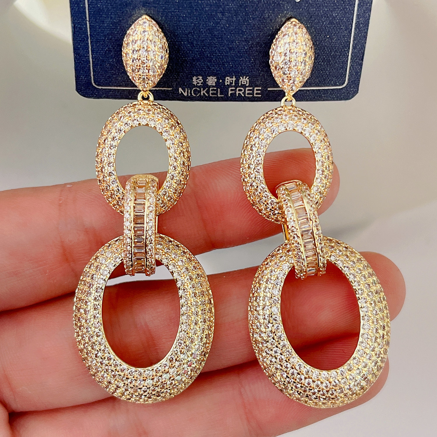 Long circle earrings