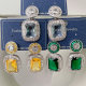 Square zircon earrings