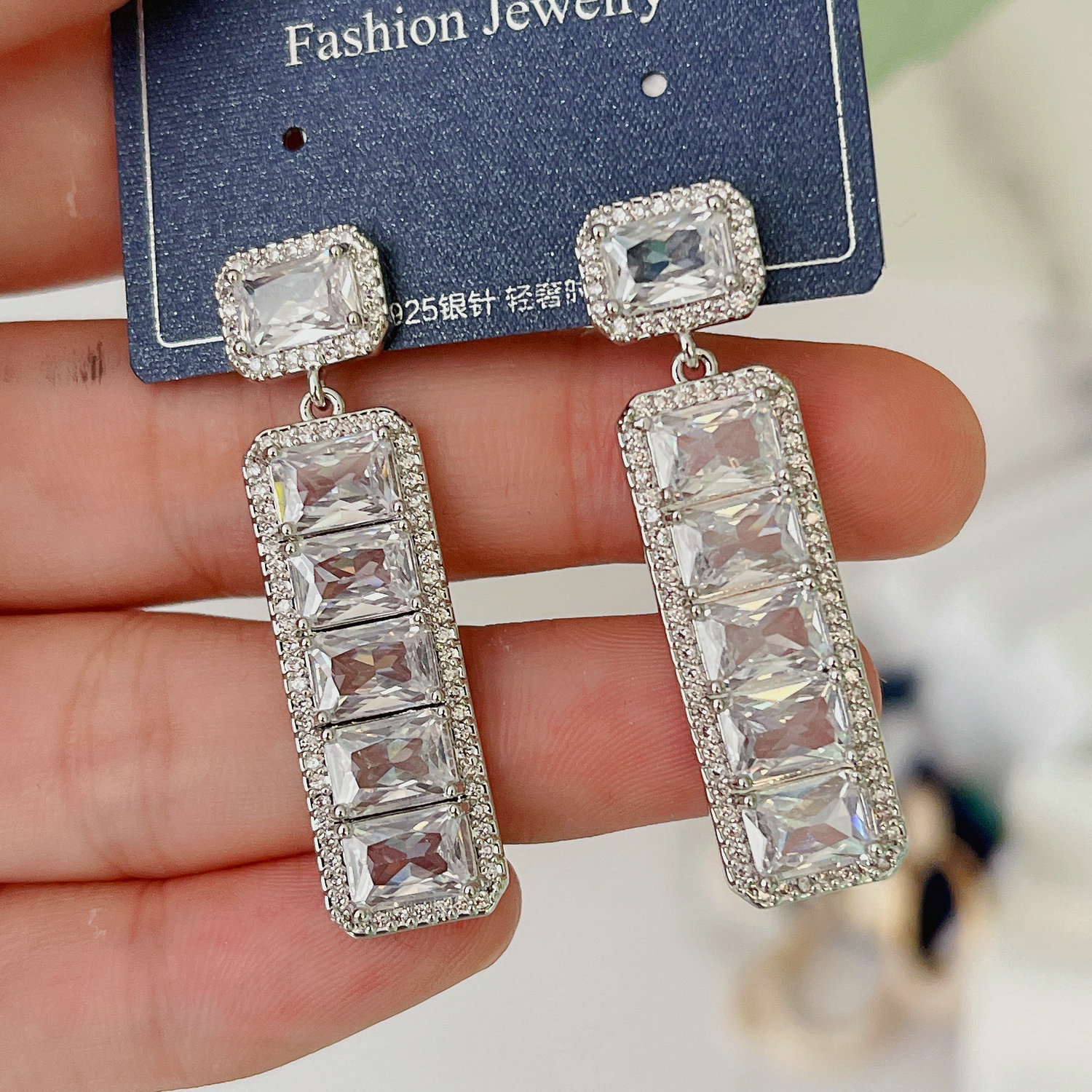 Sqaure Zircon Earrings