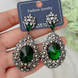 Green zircon earrings