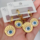 Stainless steel round eye earrings