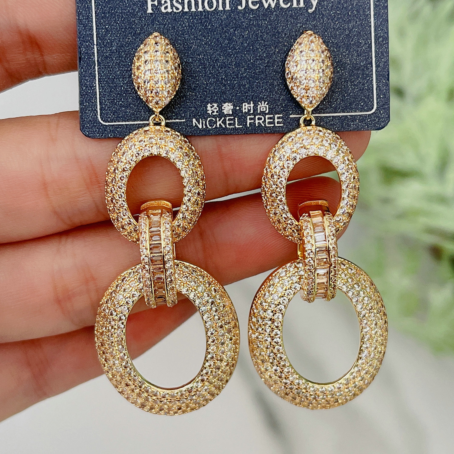 Long circle earrings