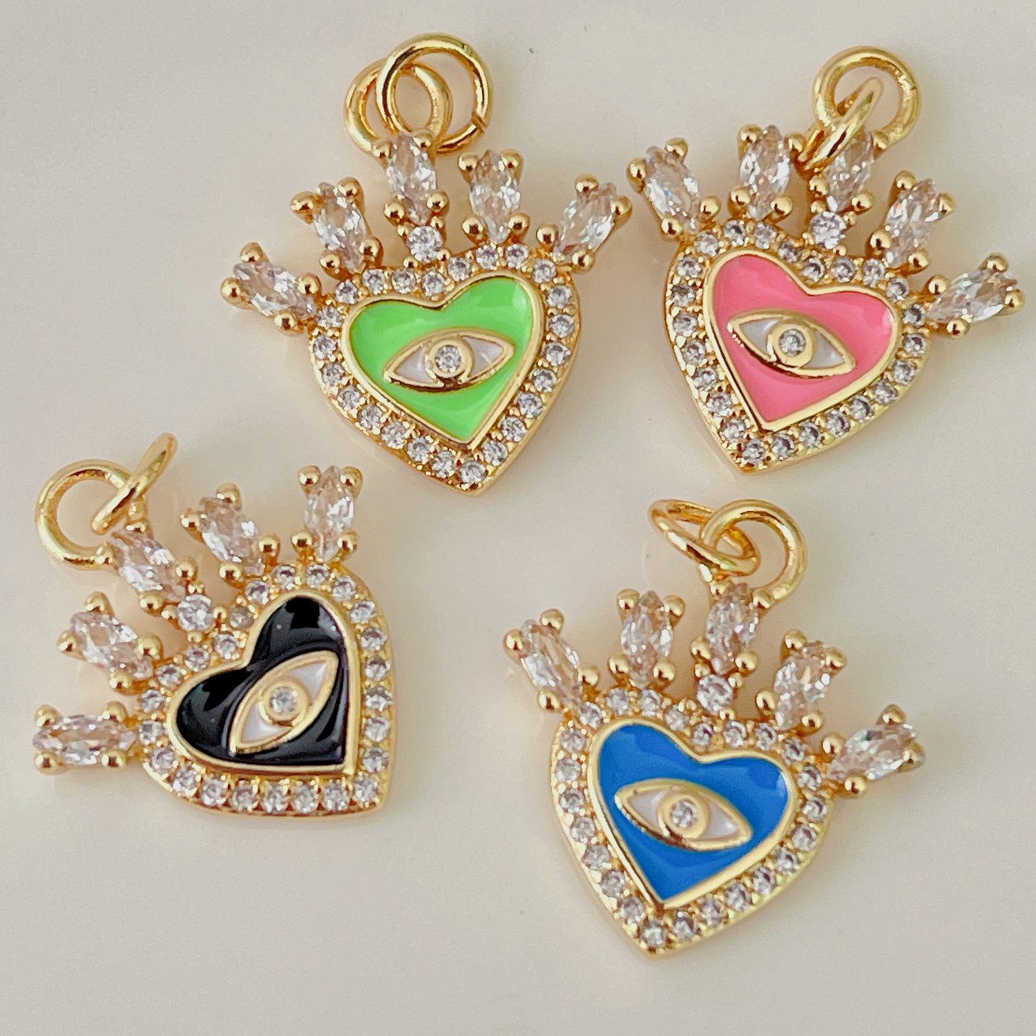 Enamel heart charm