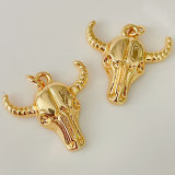 Gold metal horn charm