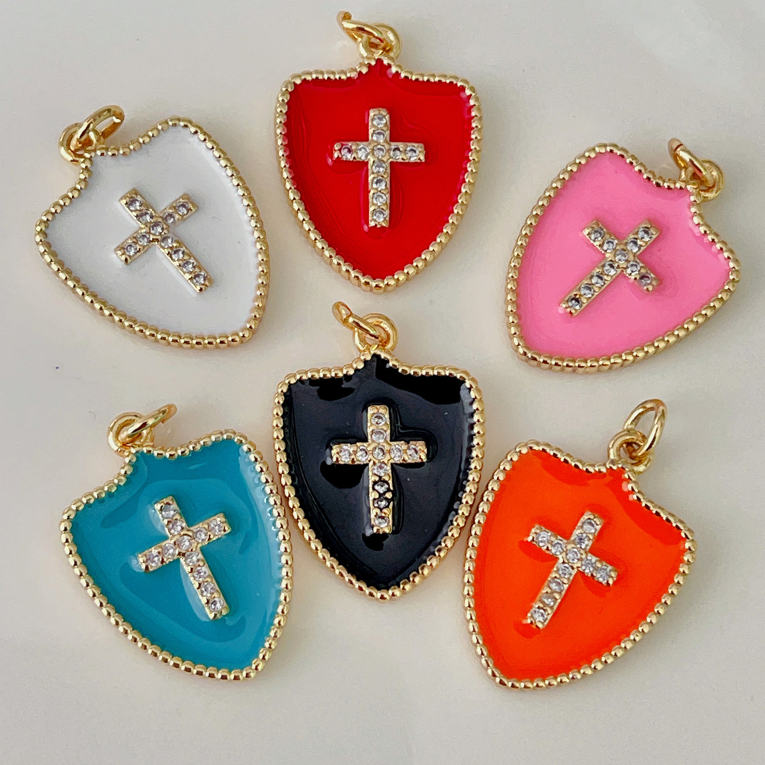 Enamel Cross Charm