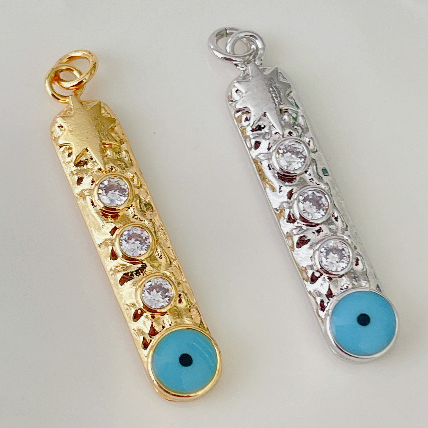 Long blue eye charm