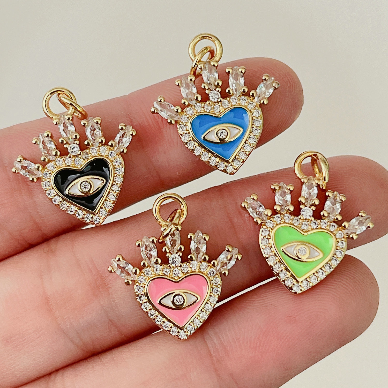 Enamel heart charm