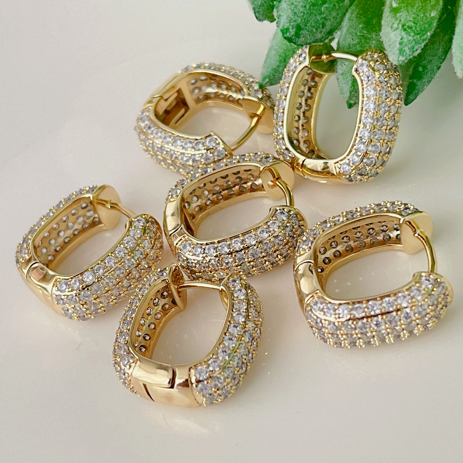 17MM Simple Square Hoop Earrings