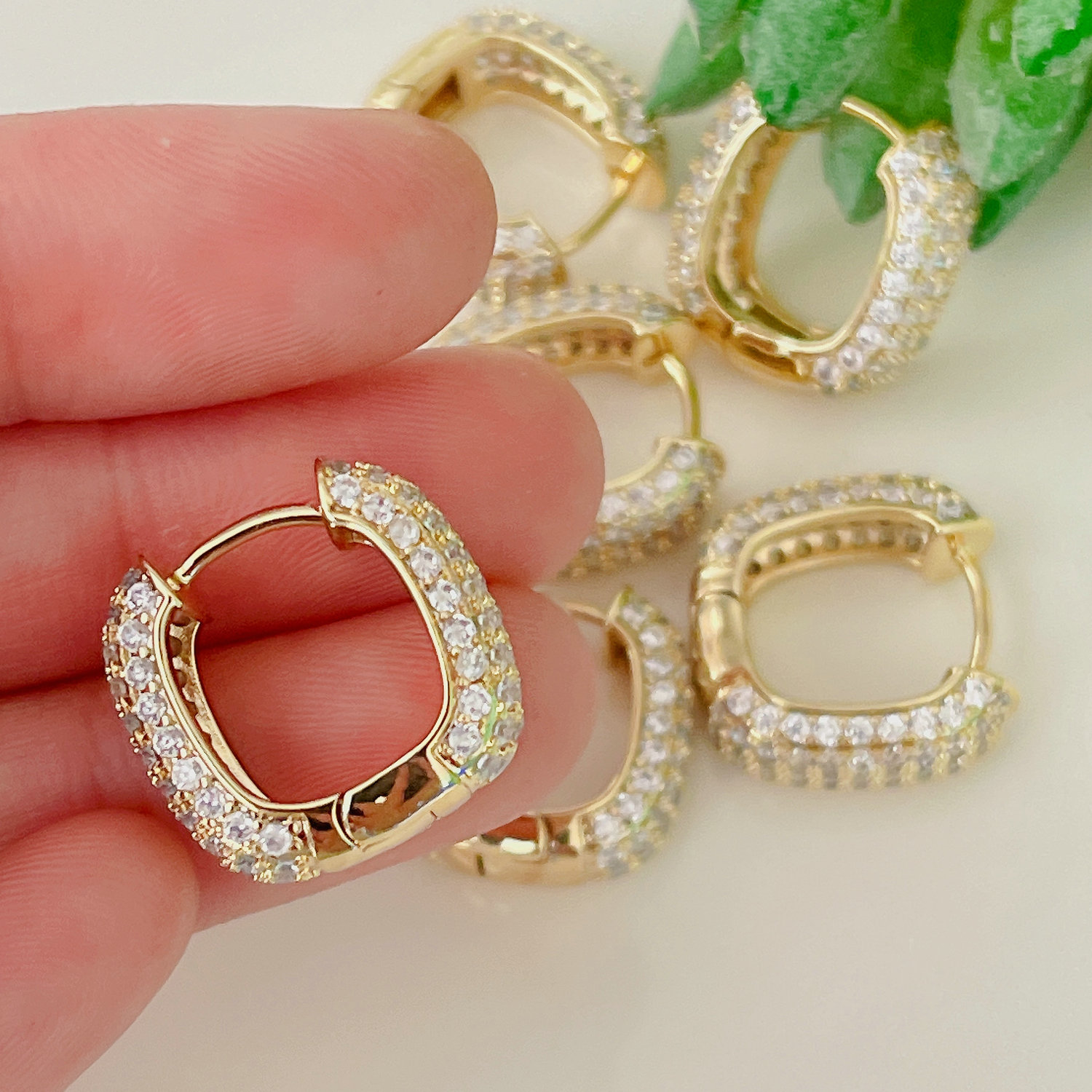 17MM Simple Square Hoop Earrings