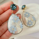 Blue shell drop earrings