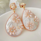 Pink Shell Drop Earrings