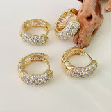 Mirco pave round hoop earrings