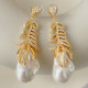 Glass pearl mirco pave earrings