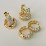 Mirco pave round hoop earrings