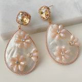 Pink Shell Drop Earrings