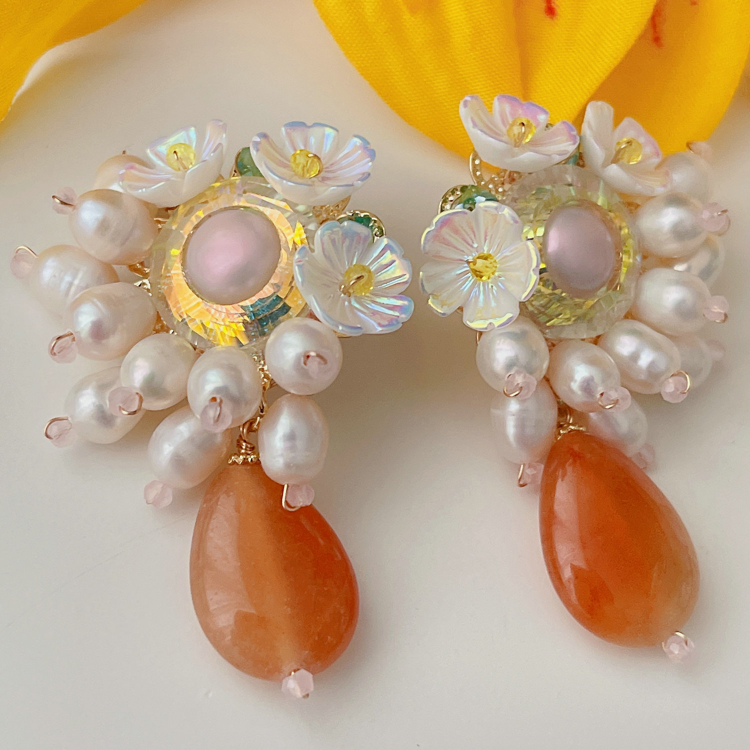 Pearl Flower Earrings