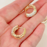 Mirco pave round hoop earrings