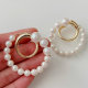 Round Glass Pearl Earrings