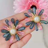 Crystal flower earrings