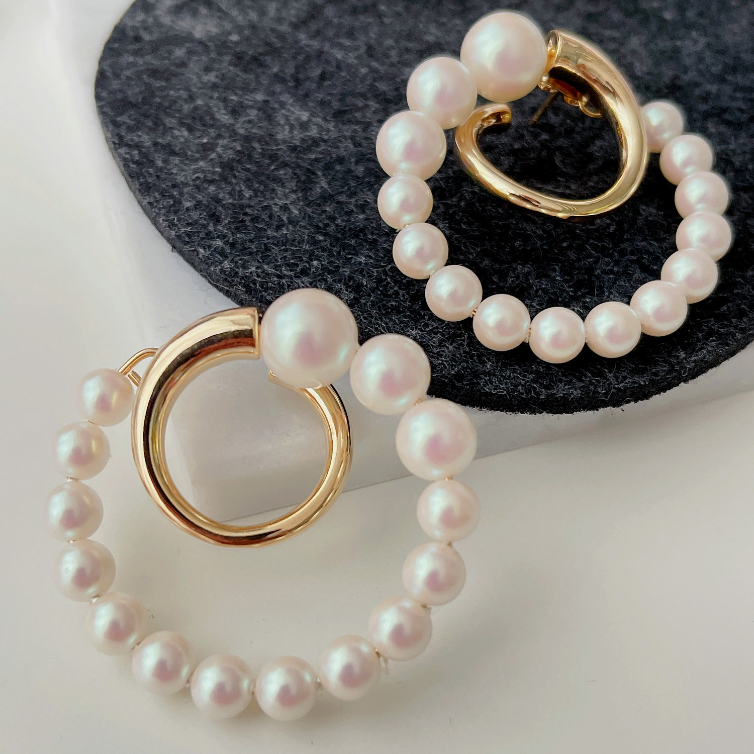 Round Glass Pearl Earrings