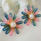 Crystal flower earrings