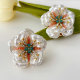 Glass pearl flower earrings