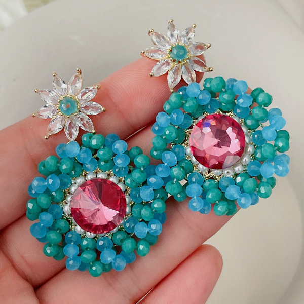 Blue crystal earrings