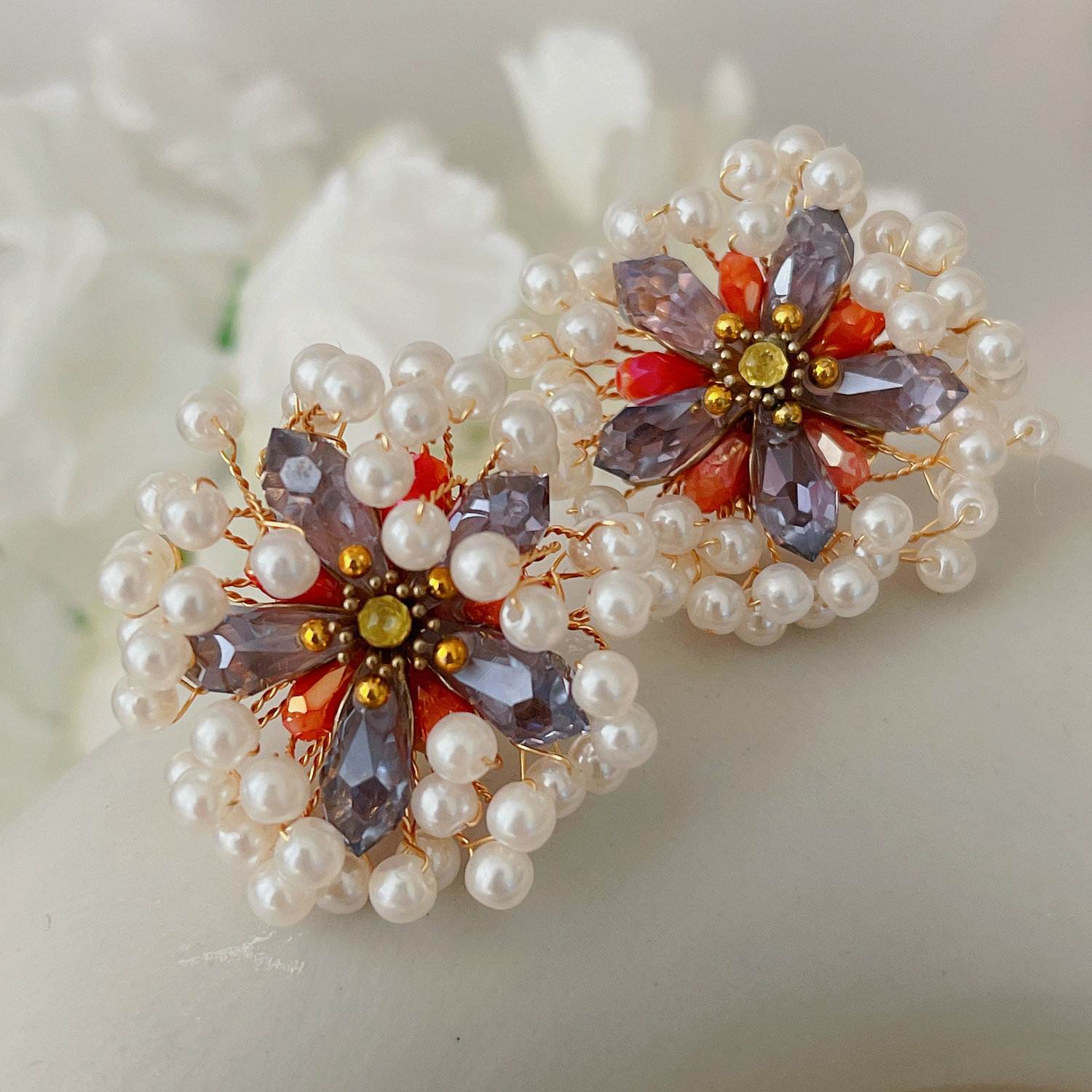Colorful Pearl Stud Earrings