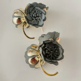 Flannelette flower earrings