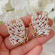Glass pearl butterfly earrings