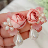 Pink Flower Earrings