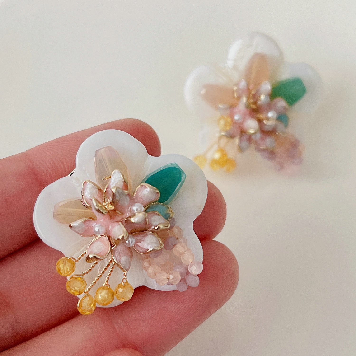 Shell flower earrings