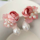 Pink Flower Earrings