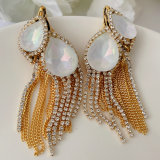 Chain tassel shell earings