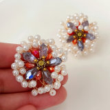 Colorful Pearl Stud Earrings