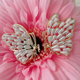 Glass pearl butterfly earrings