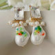 Glass pearl drop earrings