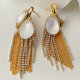 Chain tassel shell earings