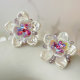 Glass pearl flower earrings