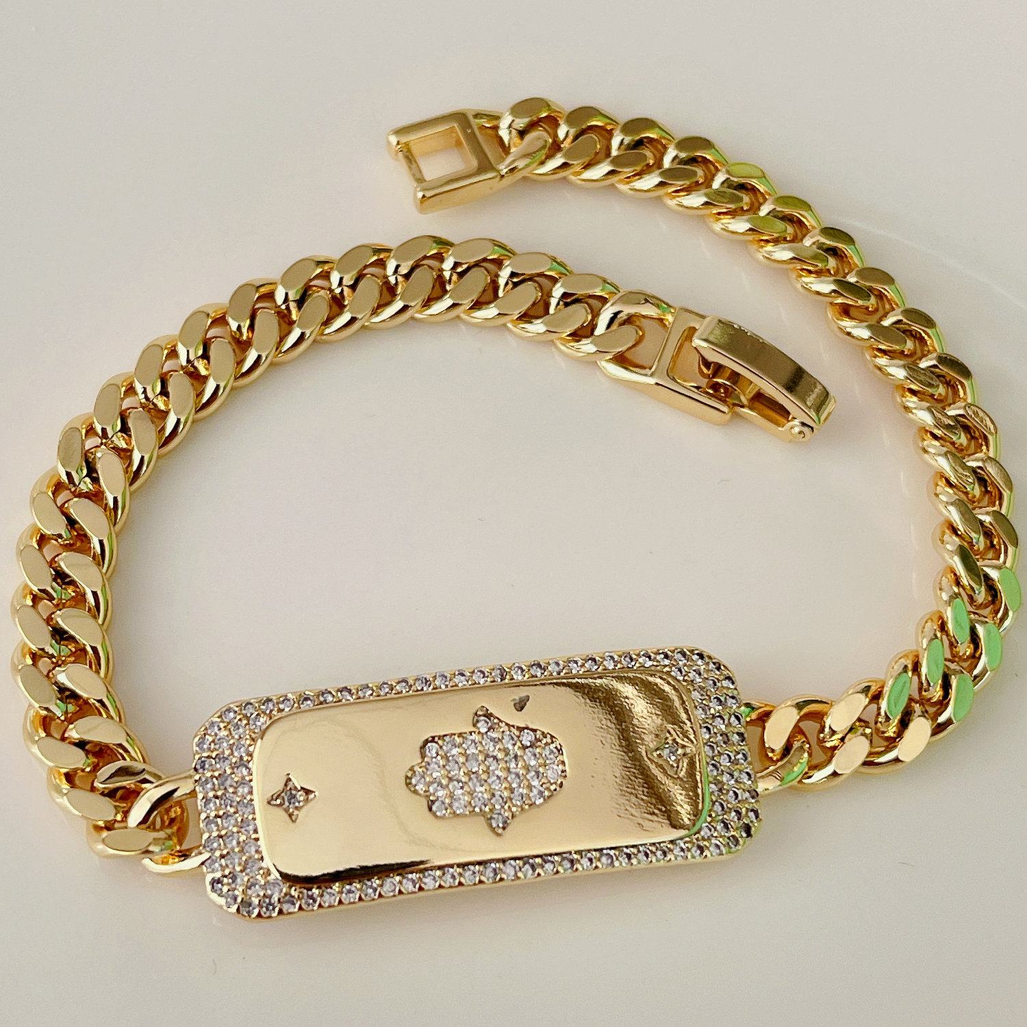 Cuban chain hand bracelet