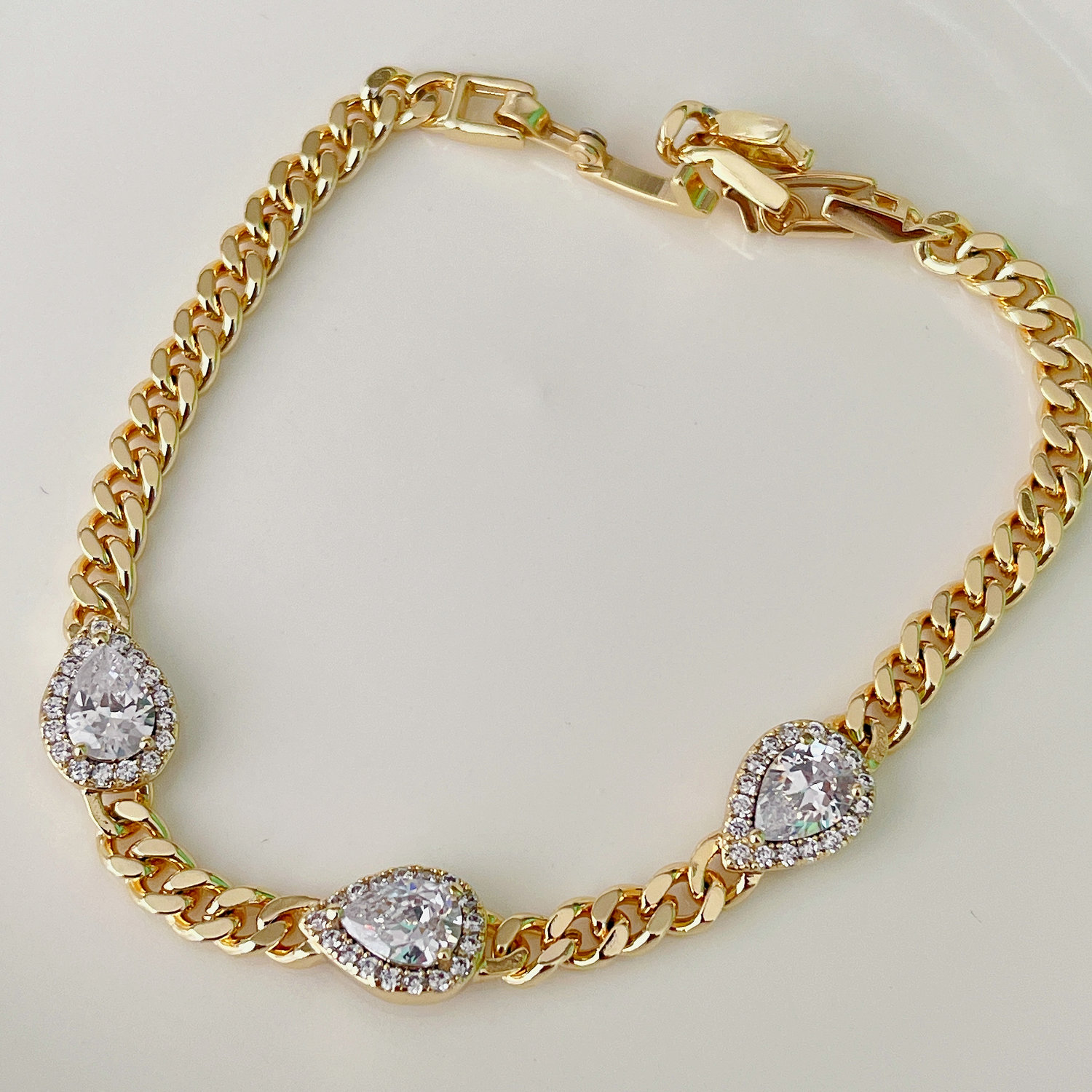 zircon cuban chain bracelet