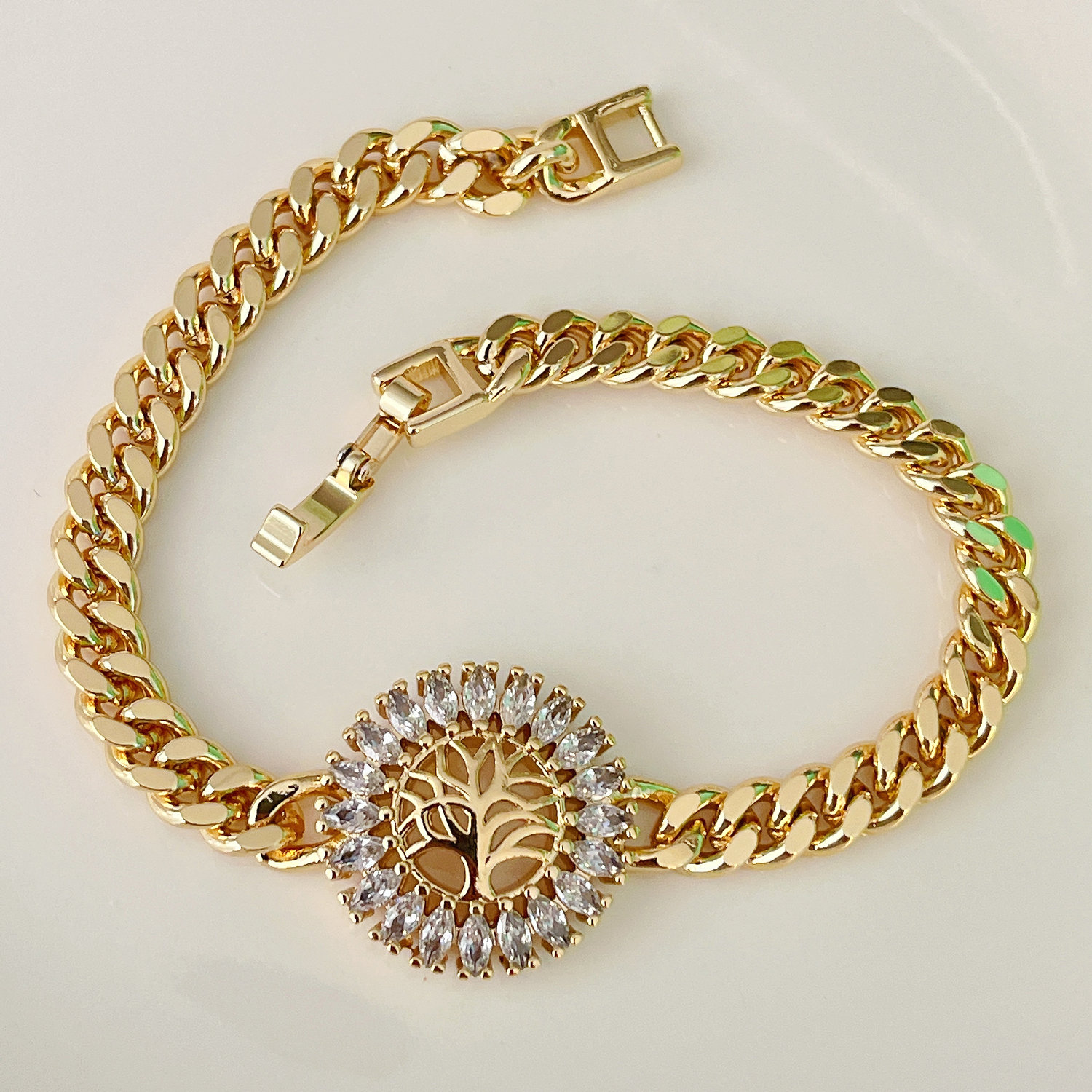 Tree cuban chain bracelet