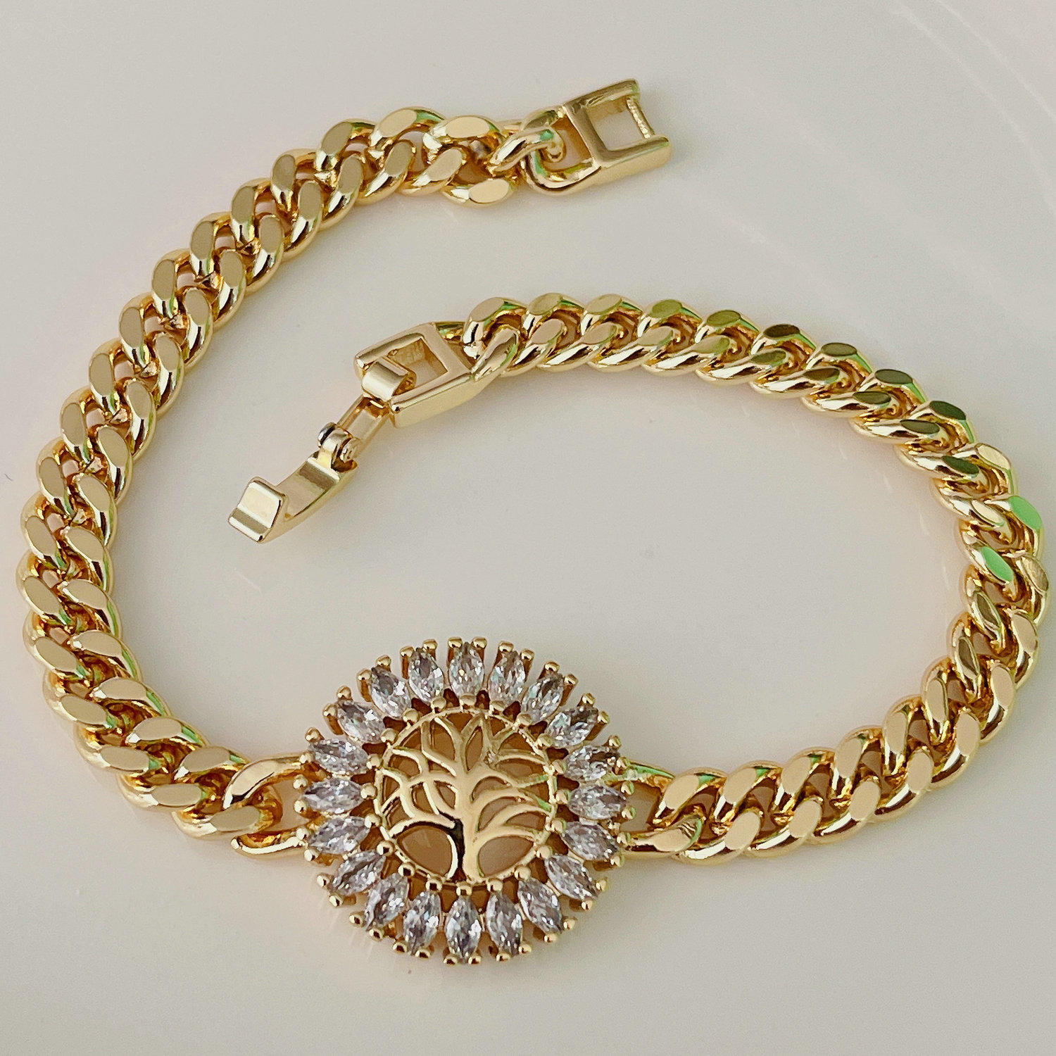 Tree cuban chain bracelet
