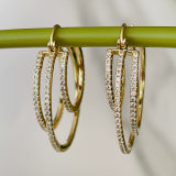 Pave hoop earrings
