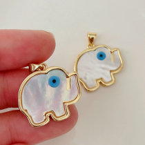Shell eye elephant charm