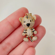 Black enamel tiger pendant