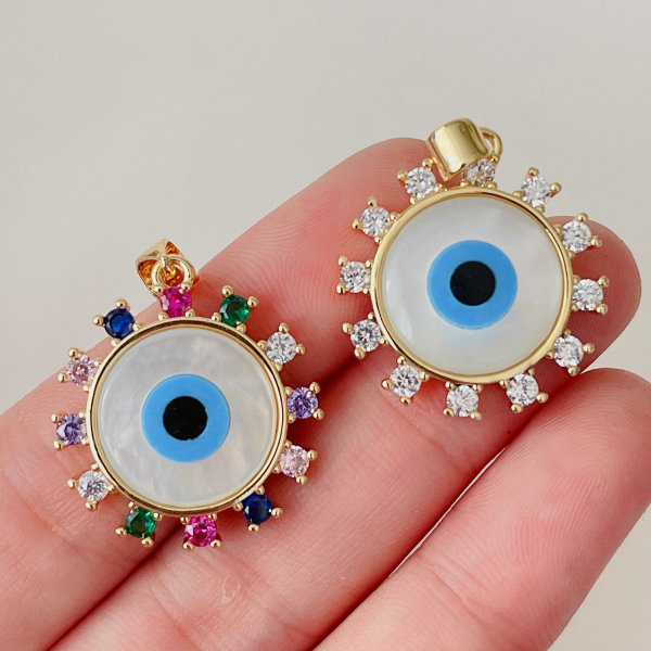 Shell evil eye charm